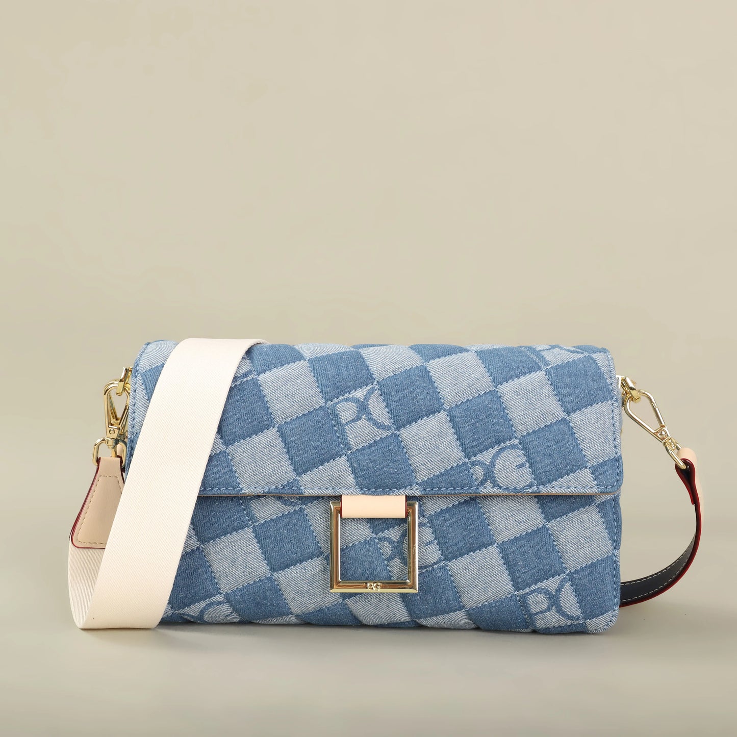 Cotton Letter Print Satchel