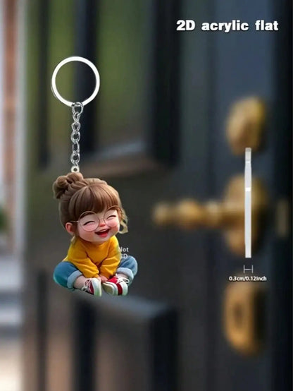 Cute Acrylic Keychain 2D Flat