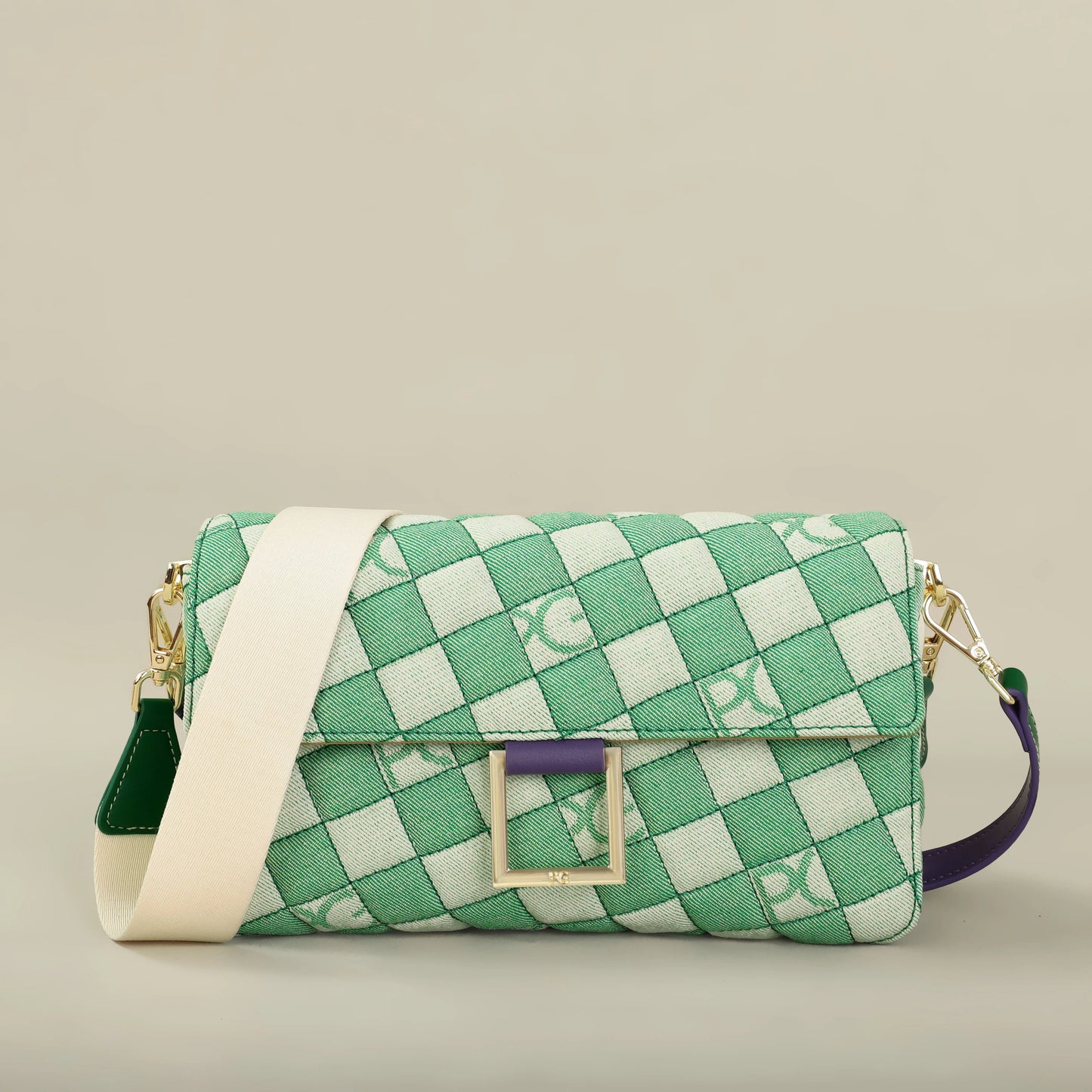 Cotton Letter Print Satchel