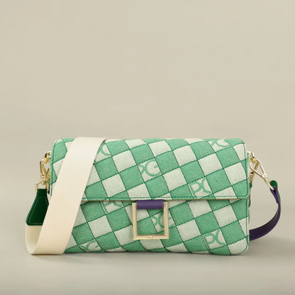 Cotton Letter Print Satchel