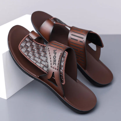 Summer Simple Leather Slippers