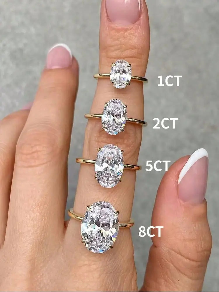 Oval Zircon Band Ring