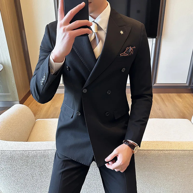 Jacket Trousers Double Breasted Suit
