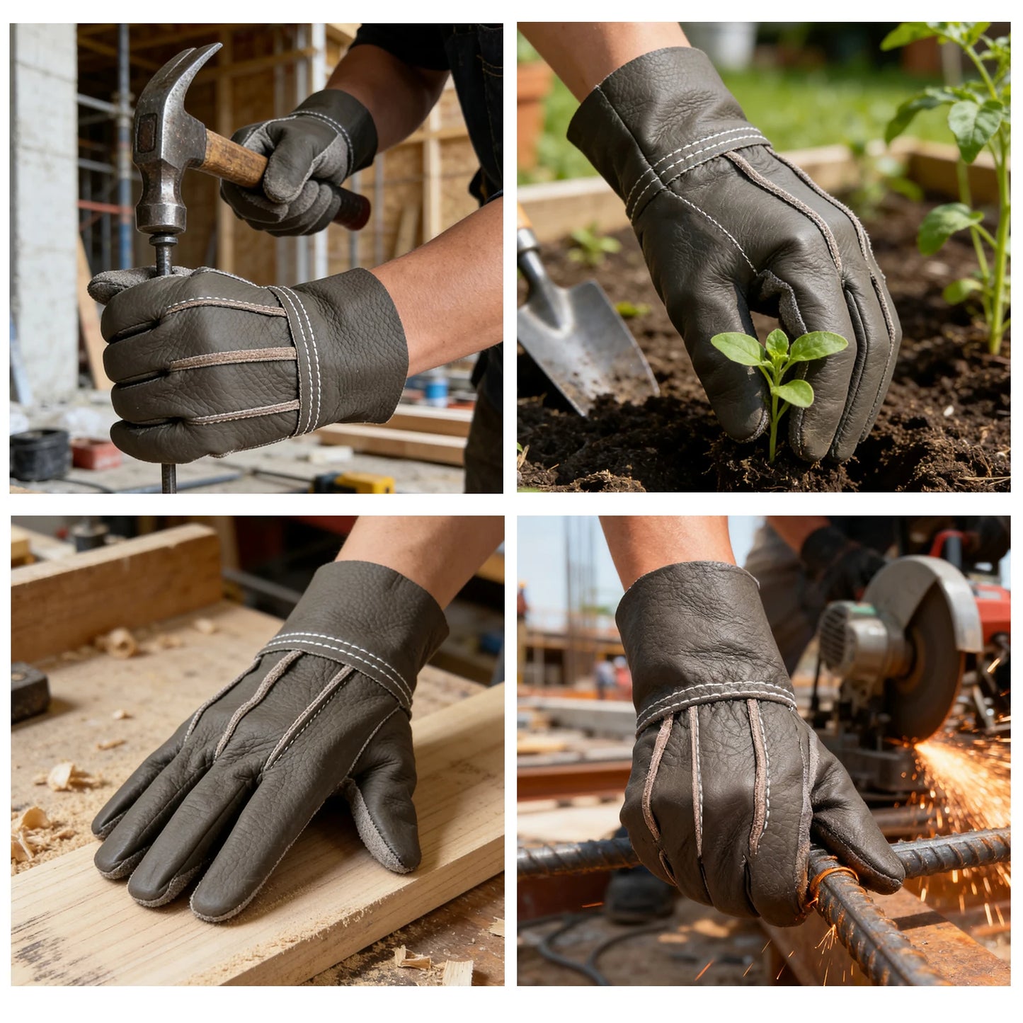 Full Grain Leather Work Gloves