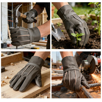 Full Grain Leather Work Gloves