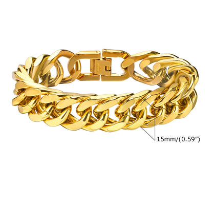 Double Curb Chain Bracelet