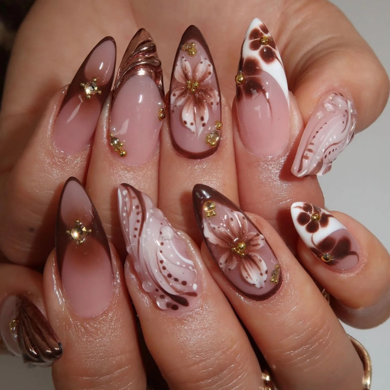 24Pcs French Ballerina Nail Tips