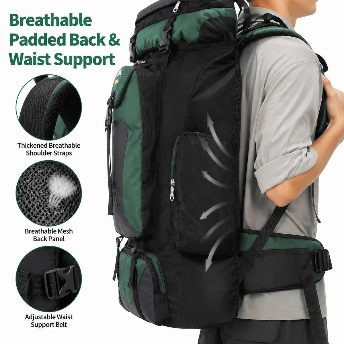 70L Waterproof Trekking Backpack