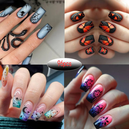 96Pcs French Wave Nail Set