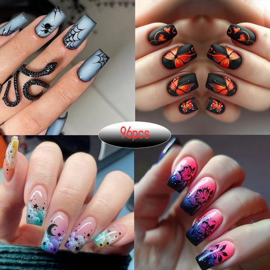 96Pcs French Wave Nail Set