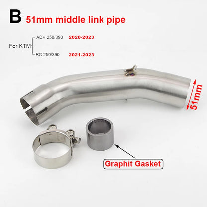 KTM RC/Duke 390 De-Cat Middle Link Pipe 45-51mm