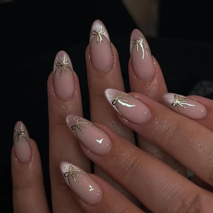 24Pcs French Ballerina Nail Tips