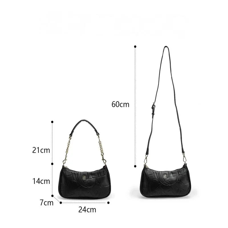 Moon-Shaped PU Crossbody Bag