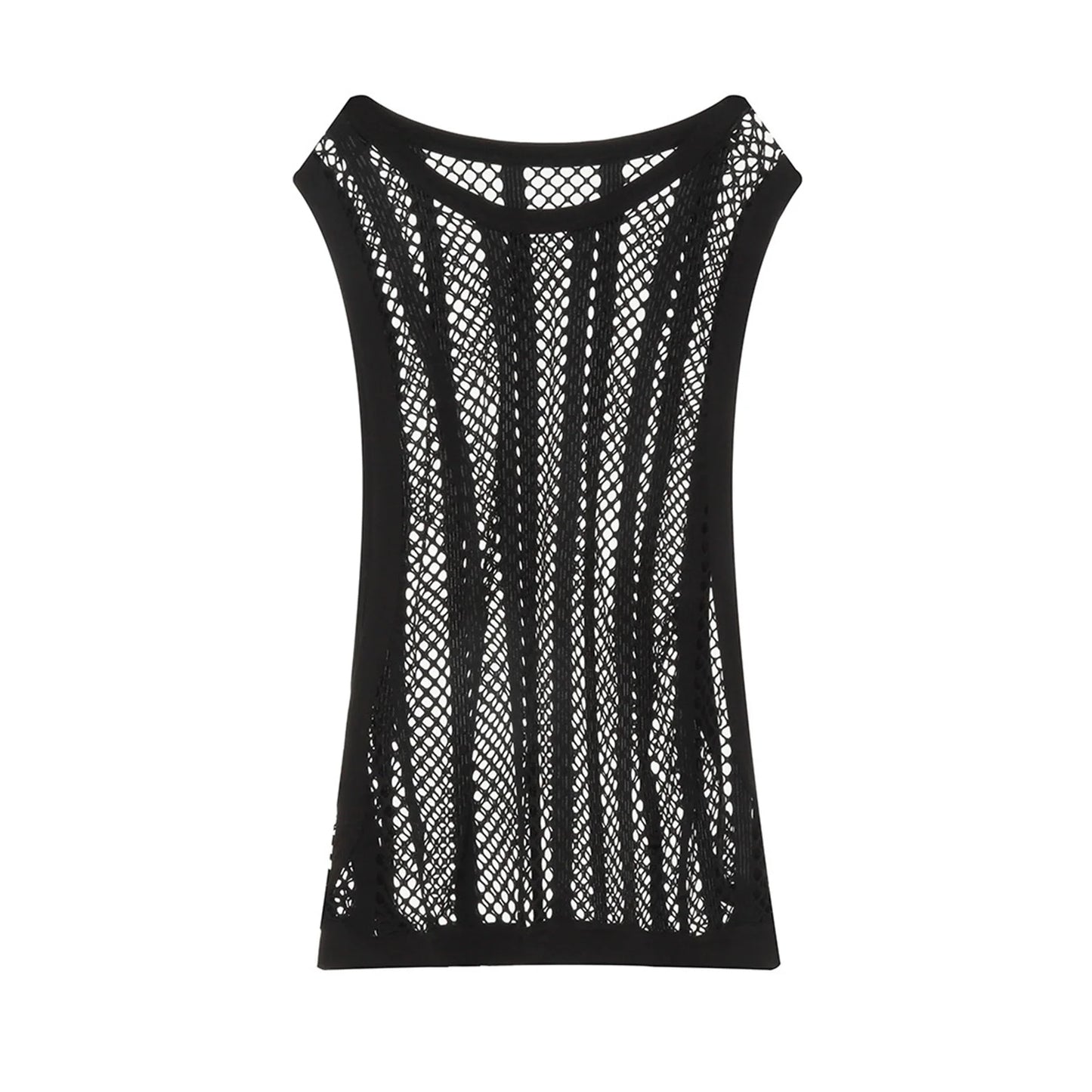 Mesh Fishnet Sleeveless Tank Top