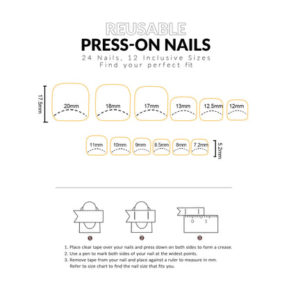 French Diamond Toe Press-On Nails