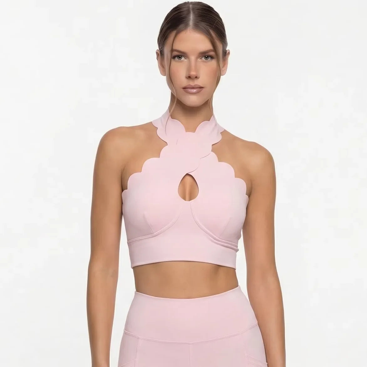 Lace Cross-Gather Yoga Vest