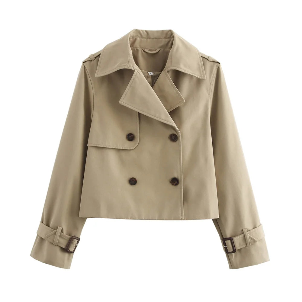 Cropped Double-Breasted Trench