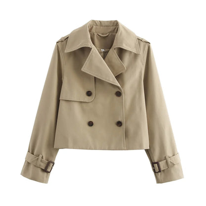 Cropped Double-Breasted Trench