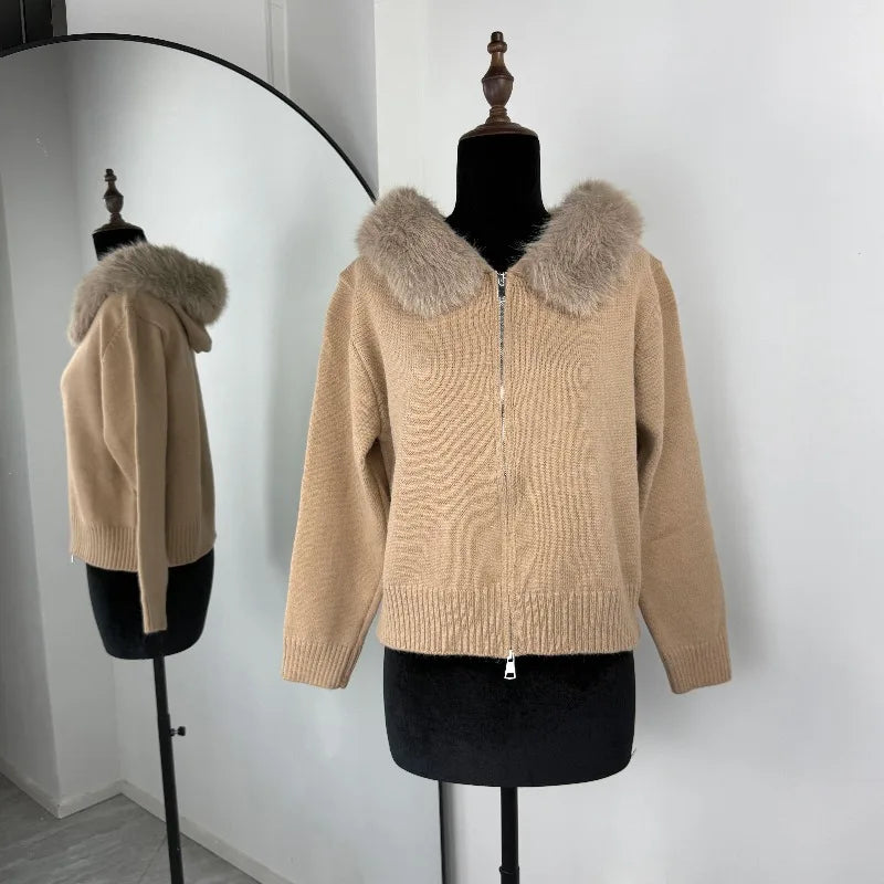 Knit Zip Cardigan Hoodie
