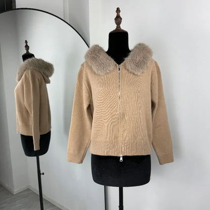 Knit Zip Cardigan Hoodie