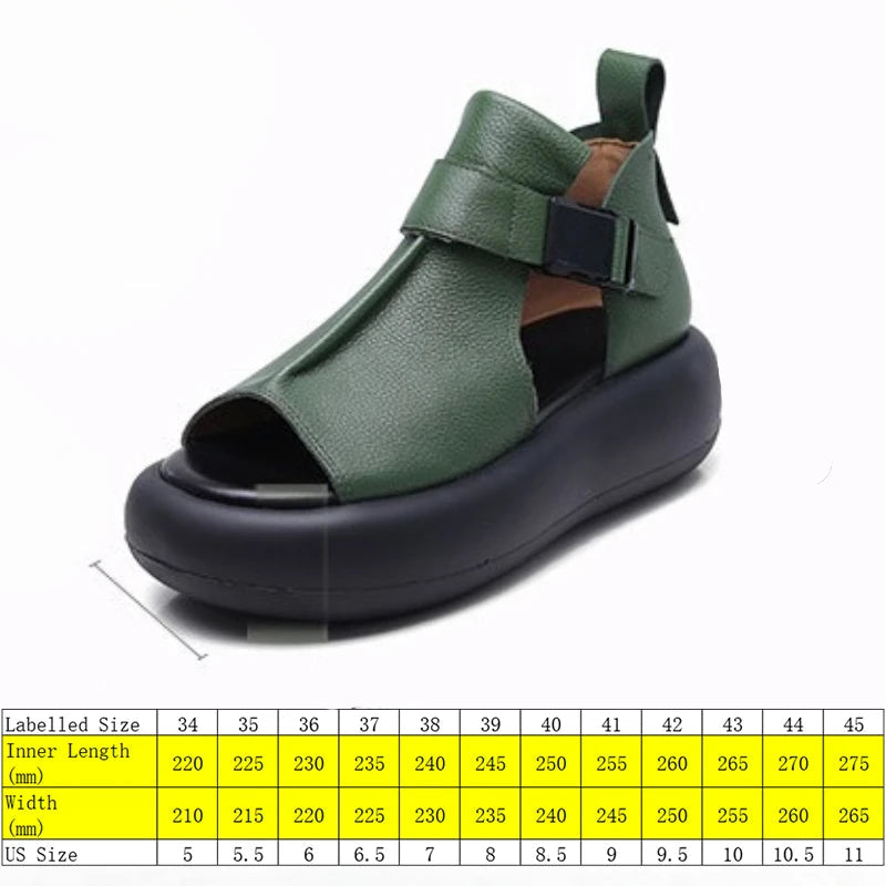 Leather Wedge Sandals