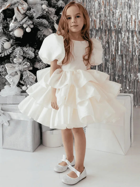 Patchwork White Dress