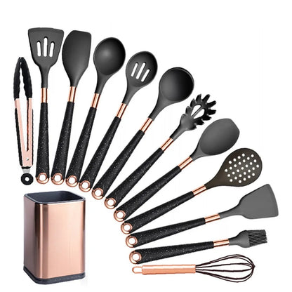 Silicone Khaki Utensils Set For Kitchen