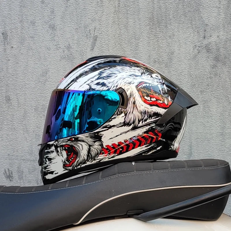 Double-Visor Full-Face Racing Helmet
