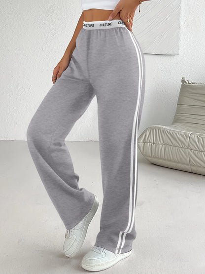 Culture Print Wide-Leg Sweatpants