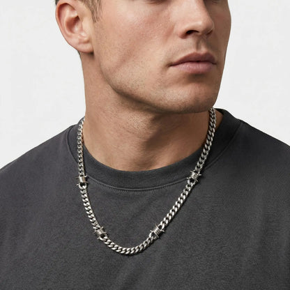 Metal Geometric Stainless Cuban Chain