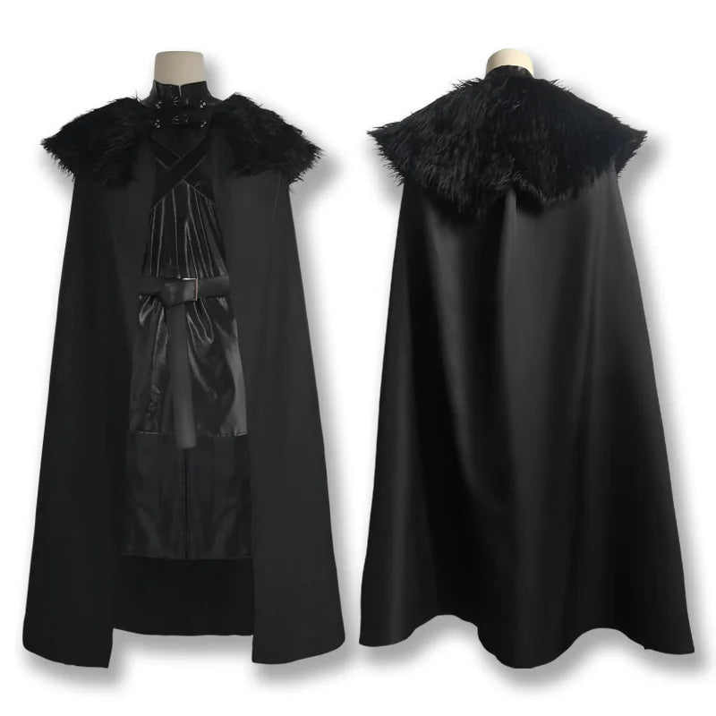 Black Leather Cloak Costume Set