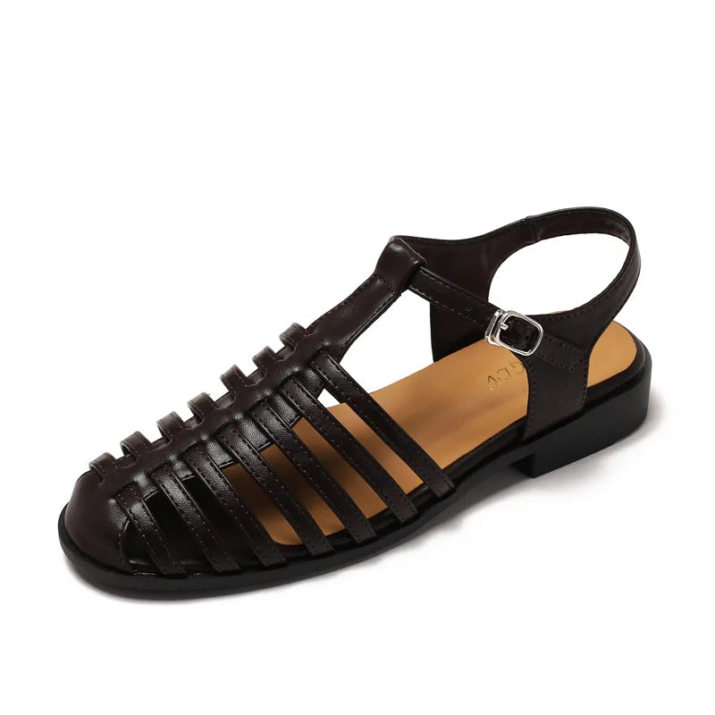 Roman-Style T-Strap Gladiator Sandals
