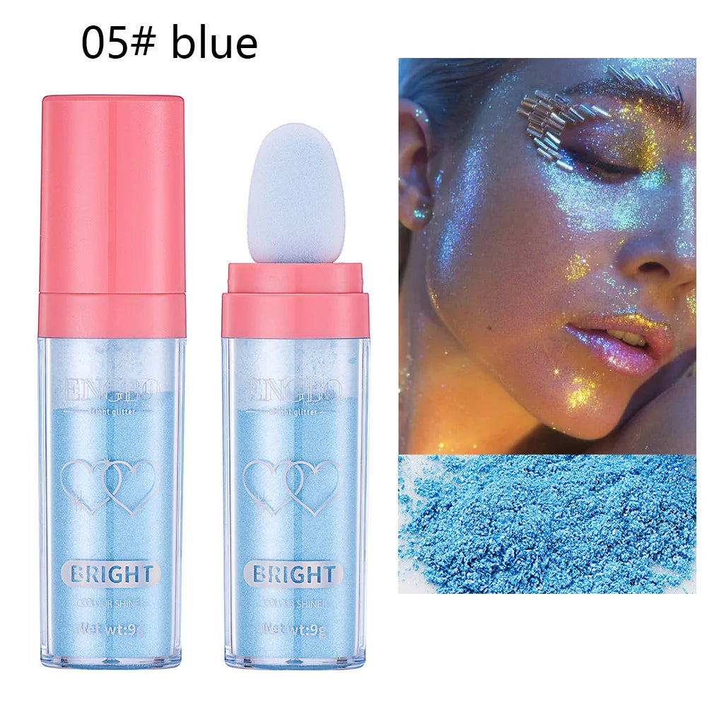 Body Glitter Highlighter Powder Puff