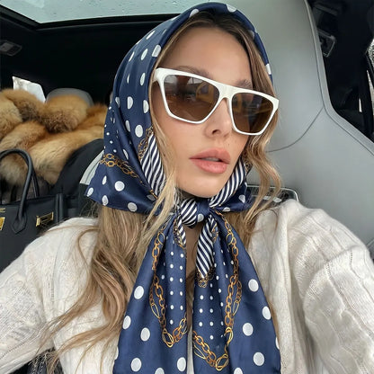90cm Print Square Dot Scarf