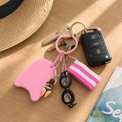 Cartoon Swimming Keychain Summer Pool