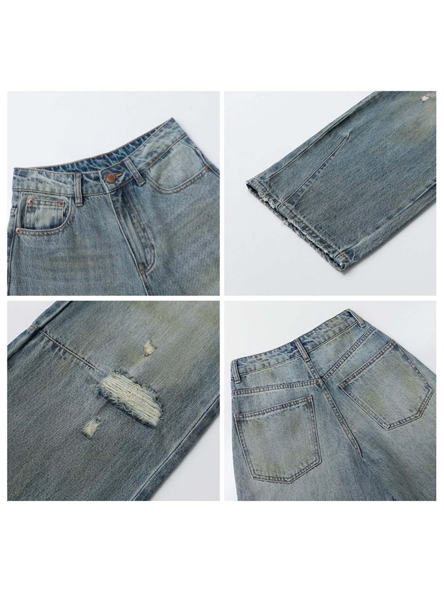 Hollow Wide Jeans