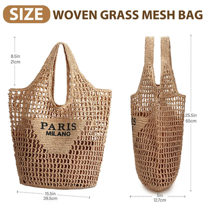 Woven Straw Beach Tote