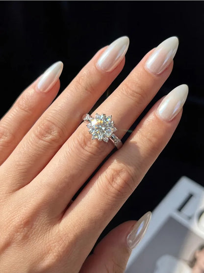 Geometric Moissanite Band Ring