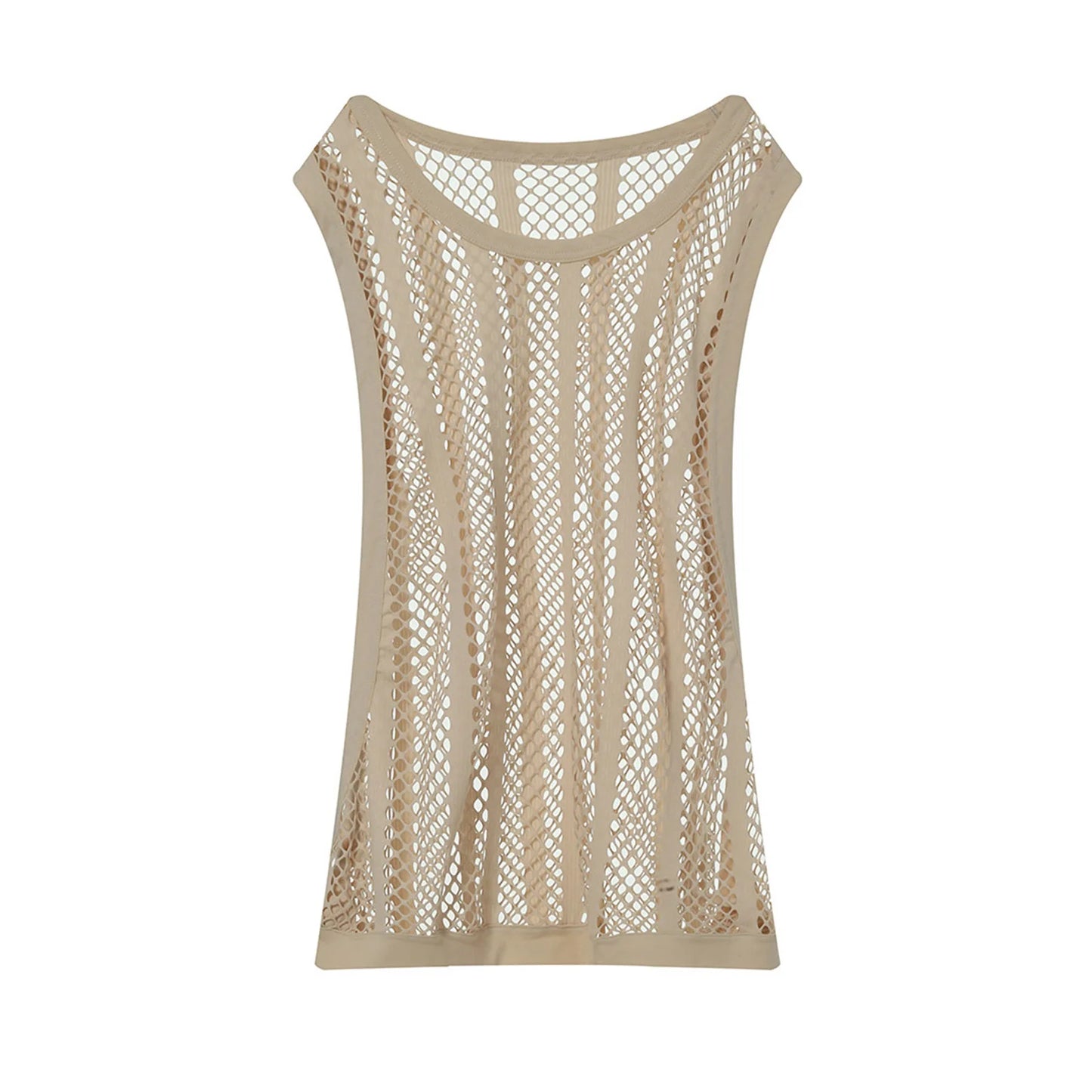 Mesh Fishnet Sleeveless Tank Top