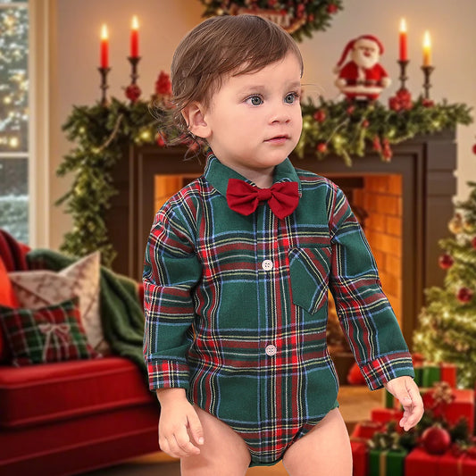 Red Long-Sleeve Baby Bodysuit