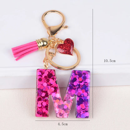 A-Z Alphabet Initial Letter Keychain