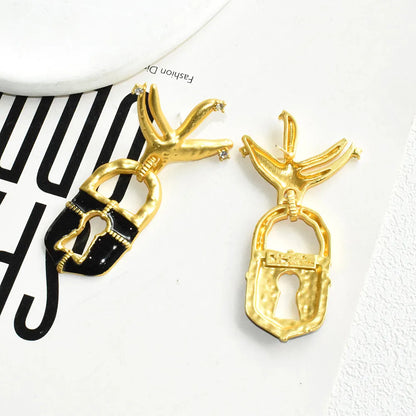 Lock Drop Earrings