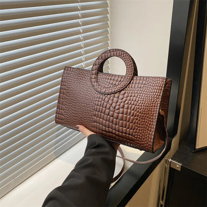 Crocodile Print Green Satchel