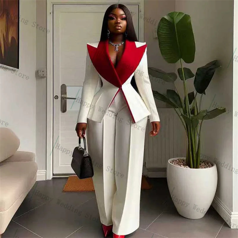 Elegant White Blazer Suit Set