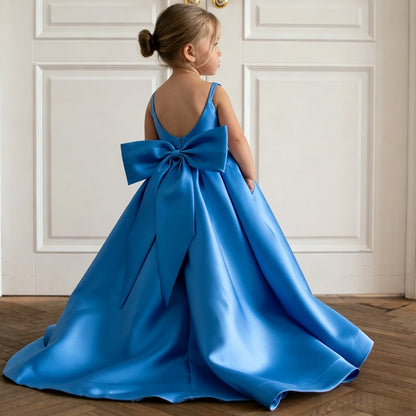 Satin A-Line Flower Girl Dress