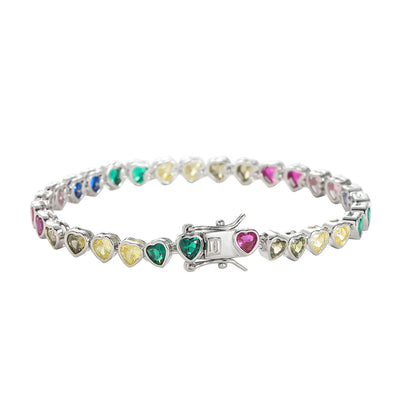 Heart Zircon Chain Bracelet