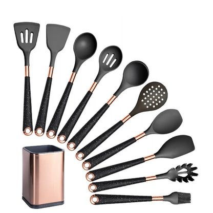 Silicone Khaki Utensils Set For Kitchen