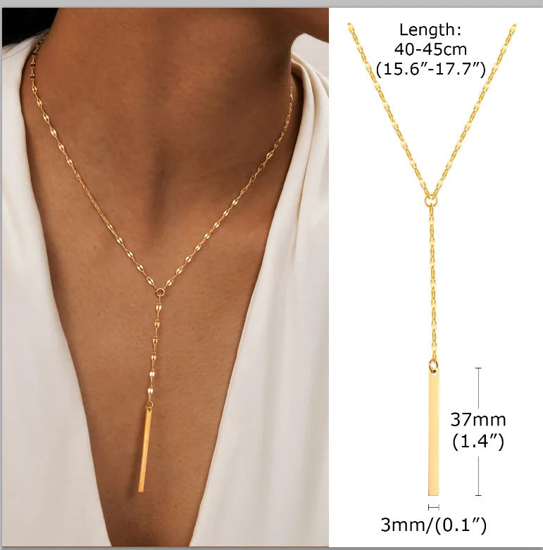 Gold Lariat Y-Shape Necklace