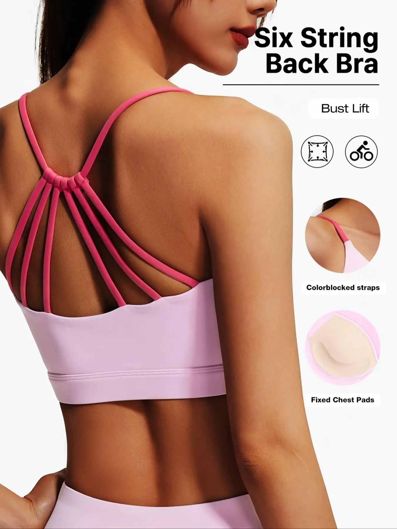 Backless Fixed-Pad Sports Bra