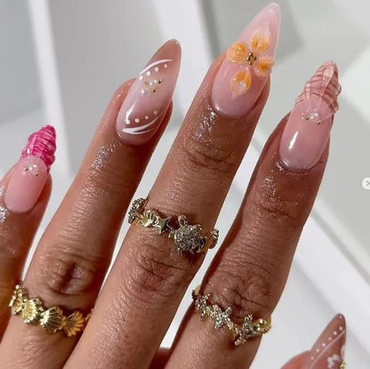 24Pcs French Ballerina Nail Tips